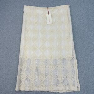 Solitaire Lace Crochet Skirt WMN L Cream Boho Cottagecore Midi Romantic Feminine